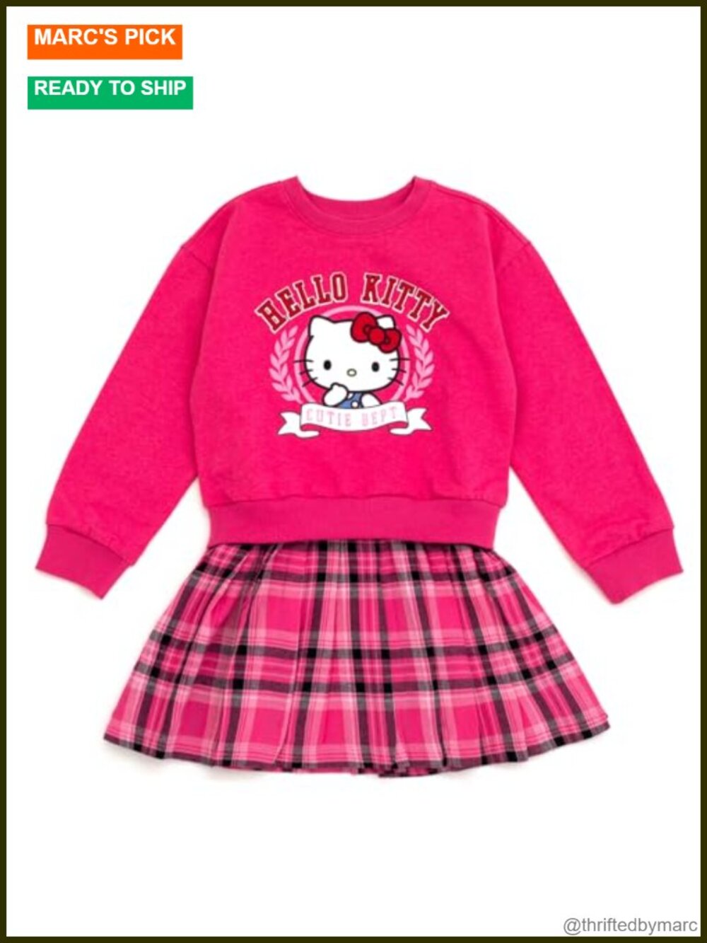 Hello Kitty Fleece Pleated Dress Cotton Polyester